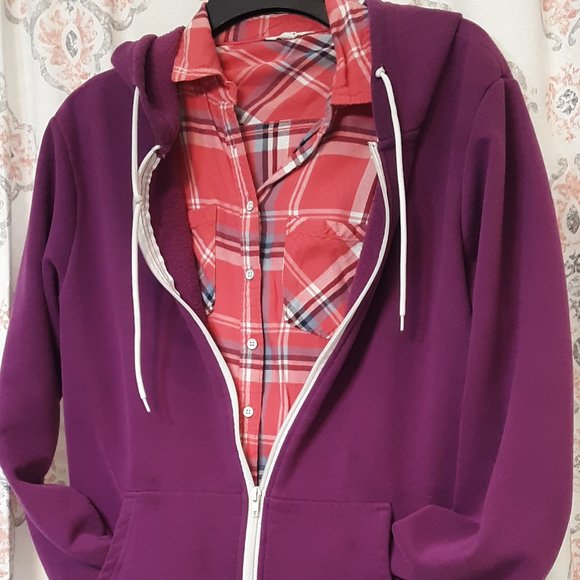 SALE Aeropostale Sm Pink Plaid Button Down Shirt - Picture 9 of 13